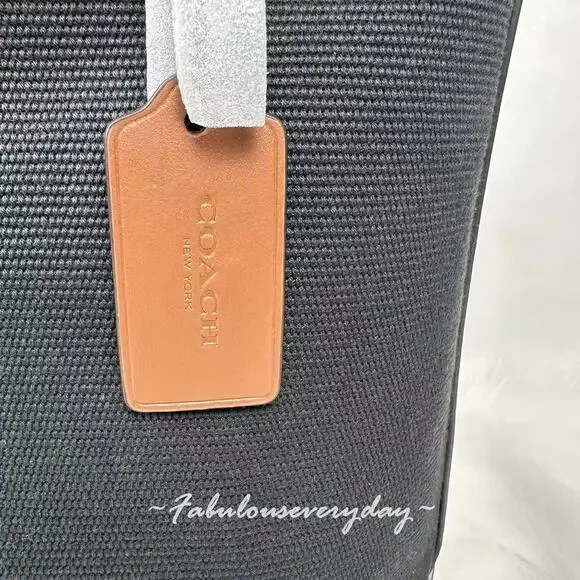 Coach Men's Canvas Tote Bag 38 In Black CJ486 NWT - Picture 8 of 10